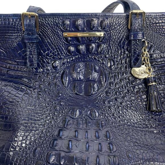 Brahmin Medium Asher Melbourne Tote Bag Shoulder Bag Dark Blue *READ - Picture 7 of 10
